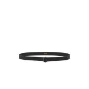 Klassieke Leren Riem met Ronde Gesp Max Mara , Black , Dames