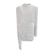 Mini Jurk met Draperie en Rozenapplicatie Magda Butrym , White , Dames