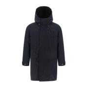 Shearling Hooded Parka Jas met Verstelbare Functies Yves Salomon , Bla...