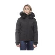 Stijlvolle gewatteerde jas met capuchon Trussardi , Black , Dames