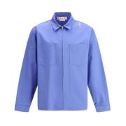 Denim Rits Shirt met Zakken Marni , Blue , Heren