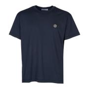 Blauw Jersey Katoen Korte Mouw Tee Stone Island , Blue , Heren