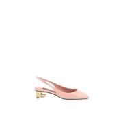 Gouden Logo Hak Leren Pumps Dolce & Gabbana , Pink , Dames