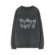 Spencer Hearts Sweatshirt Anine Bing , Black , Dames