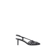 Patentleren Almond Toe Pumps Salvatore Ferragamo , Black , Dames