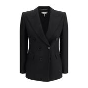 Wollen Blazer met Peak Revers voor Vrouwen Chloé , Black , Dames