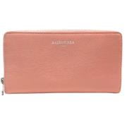 Pre-owned Leather wallets Balenciaga Vintage , Pink , Dames