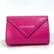 Pre-owned Leather wallets Balenciaga Vintage , Pink , Dames