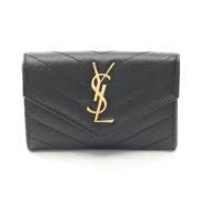 Pre-owned Leather wallets Yves Saint Laurent Vintage , Black , Dames