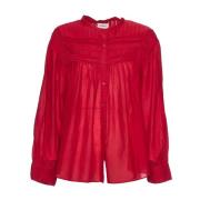 Rode Ruche Shirt voor Vrouwen Isabel Marant , Red , Dames