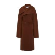 Bruine wollen jas met brede kraag JW Anderson , Brown , Dames