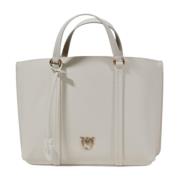 Leren Dames Middelgrote Tas Collectie Pinko , White , Dames