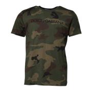 Camouflage Logo Crew Neck T-shirt Multicolor Dolce & Gabbana , Multico...