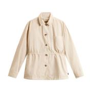 Beige Knoopjas met Elastische Tailleband Woolrich , Beige , Dames