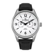 Elegante Leren Band Kwarts Horloge Ben Sherman , Black , Heren