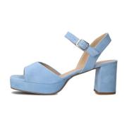 Blauwe Sandalen met Blokhak Unisa , Blue , Dames