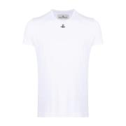 Orb Logo Witte T-shirts en Polo's Vivienne Westwood , White , Heren