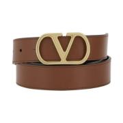 VLogo Leren Riem met Contrasterende Gesp Valentino Garavani , Brown , ...