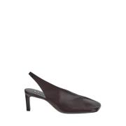 Leren Sling Back Décolleté Schoen Jil Sander , Purple , Dames