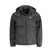 Zwarte Polyester Jas | Stijlvol Model Tommy Hilfiger , Black , Heren