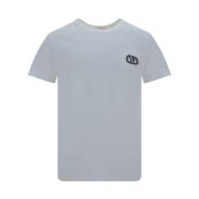 Iconisch Logo Katoenen T-shirt Ronde Hals Valentino , White , Heren