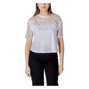 Korte mouw katoenen T-shirt Armani Exchange , White , Dames