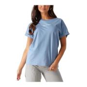 Logo Boxy Tee Dames Tops & T-shirts Colourful Rebel , Blue , Dames