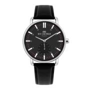 Zwarte leren quartz horloge Ben Sherman , Black , Heren