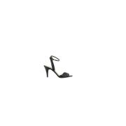 Stiletto Hak Leren Sandalen met VLogo Valentino Garavani , Black , Dam...