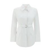 Klassieke Katoenen Jas met Verstelbare Riem Valentino , White , Dames