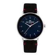 Zwarte Leren Quartz Analoog Horloge Ben Sherman , Black , Heren