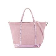 Roze Linnen Shopper Tas Dubbel Draag Vanessa Bruno , Pink , Dames