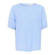 Gestreepte korte mouw blouse Saint Tropez , Blue , Dames