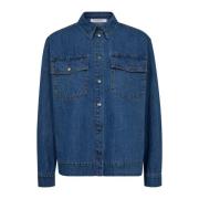 Denim blouse met grote zakken Co'Couture , Blue , Dames