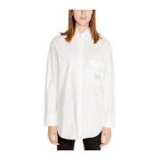 Relaxed Fit Poplin Overhemd Lange Mouw Calvin Klein Jeans , White , Da...