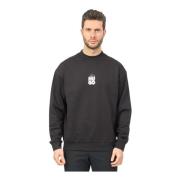 Zwarte heren sweatshirt met reliëf logo Hugo Boss , Black , Heren