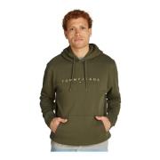 Geborduurde logo hoodie in groen Tommy Jeans , Green , Heren