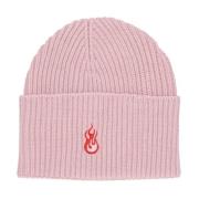 Flames Logo Roze Beanie Muts Vision OF Super , Pink , Unisex