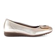 Gouden metallic leren ballerina's Gabor , Yellow , Dames