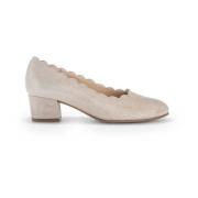 Beige-gouden metallic leren pumps Gabor , Beige , Dames