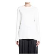 Lange mouw T-shirt met logo print Jil Sander , White , Dames