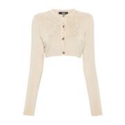 Beige Gebreide Kleding Aw24 Damesmode Versace , Beige , Dames