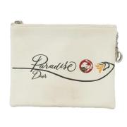 Pre-owned Leather clutches Dior Vintage , White , Dames