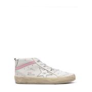 Mid Star Leren Hoge Sneakers Golden Goose , White , Dames