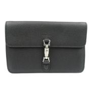 Pre-owned Leather clutches Gucci Vintage , Black , Dames