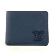 Pre-owned Leather wallets Louis Vuitton Vintage , Blue , Dames