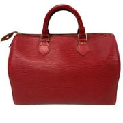 Pre-owned Leather handbags Louis Vuitton Vintage , Red , Dames