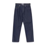 Indigo Blauwe Klassieke Knoopsluiting Jeans Maison Kitsuné , Blue , He...