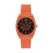 Oranje Siliconen Quartz Analoog Horloge Adidas , Orange , Dames