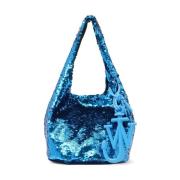 Blauwe Paillet Versierde Top Handtas JW Anderson , Blue , Dames